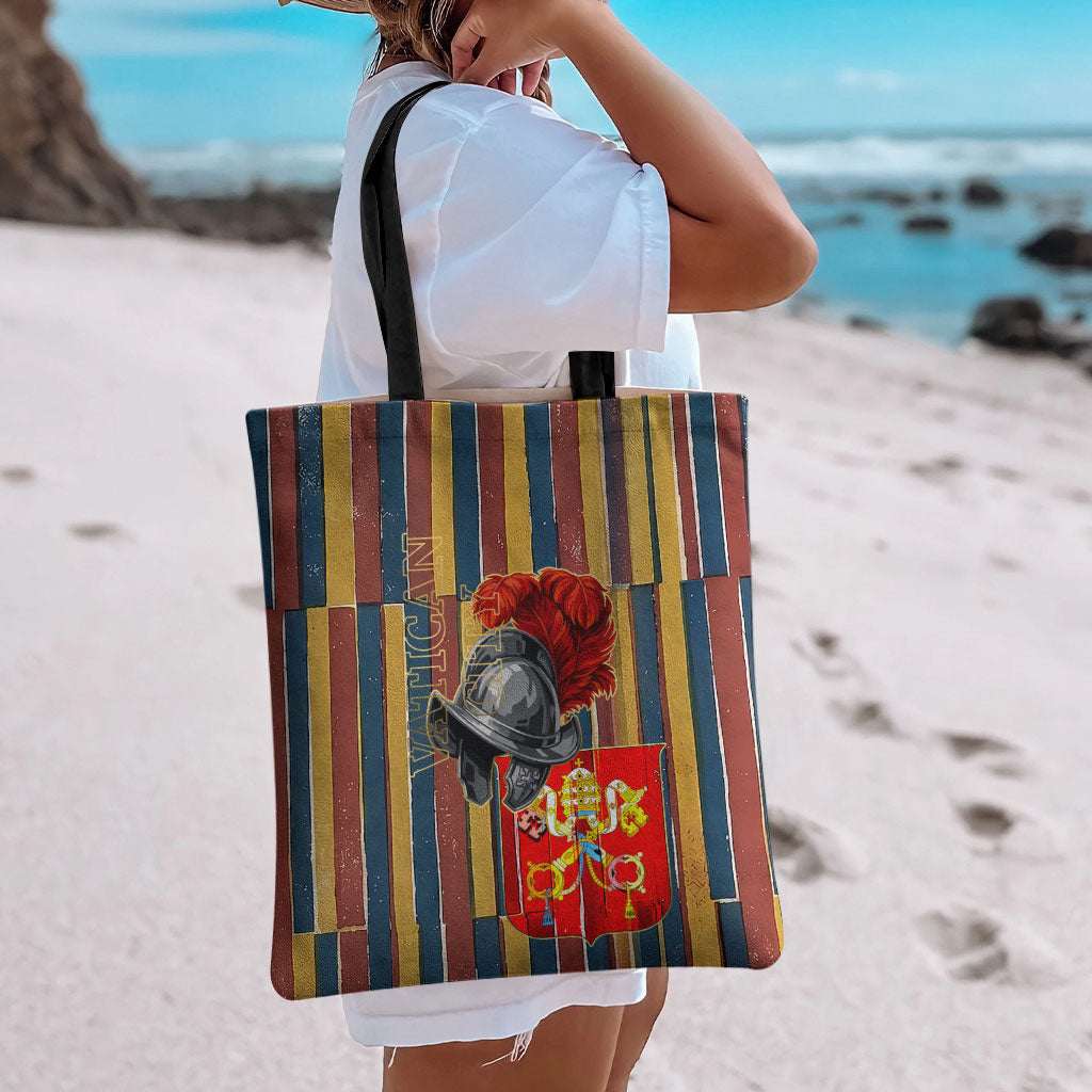 Vatican City Swiss Guard Protectors Of The Holy See Tote Bag Renaissance Uniform Stripes Catholic Military History