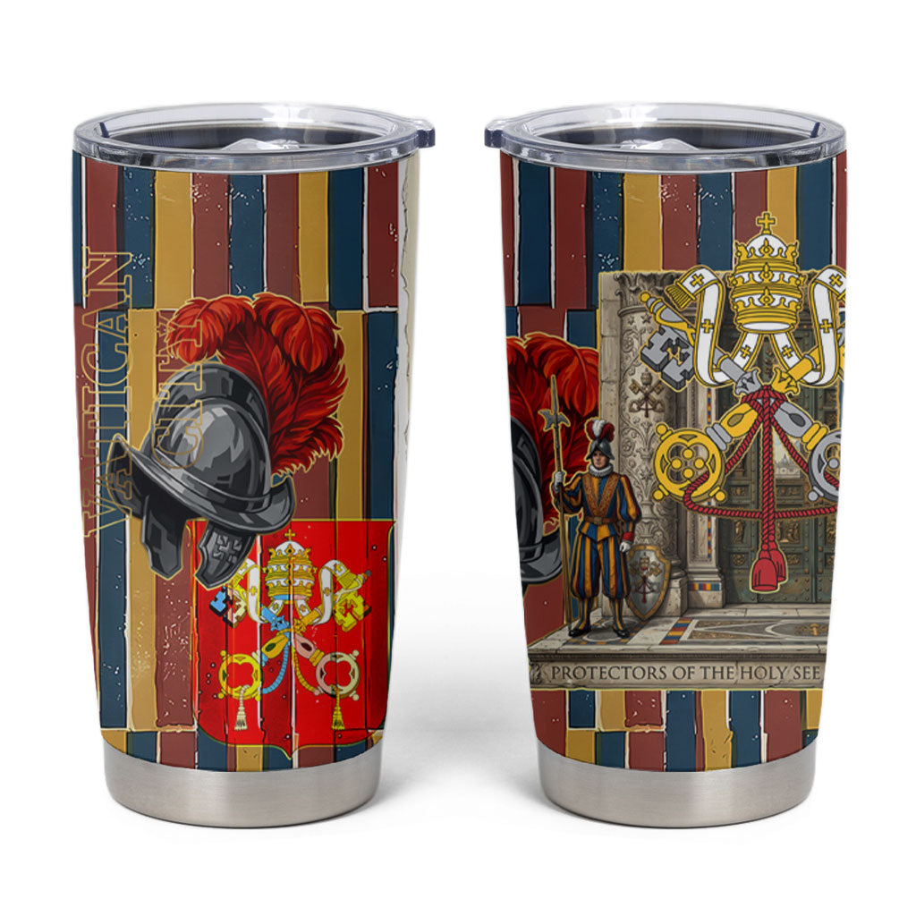 Vatican City Swiss Guard Protectors Of The Holy See Tumbler Cup Renaissance Uniform Stripes Catholic Military History