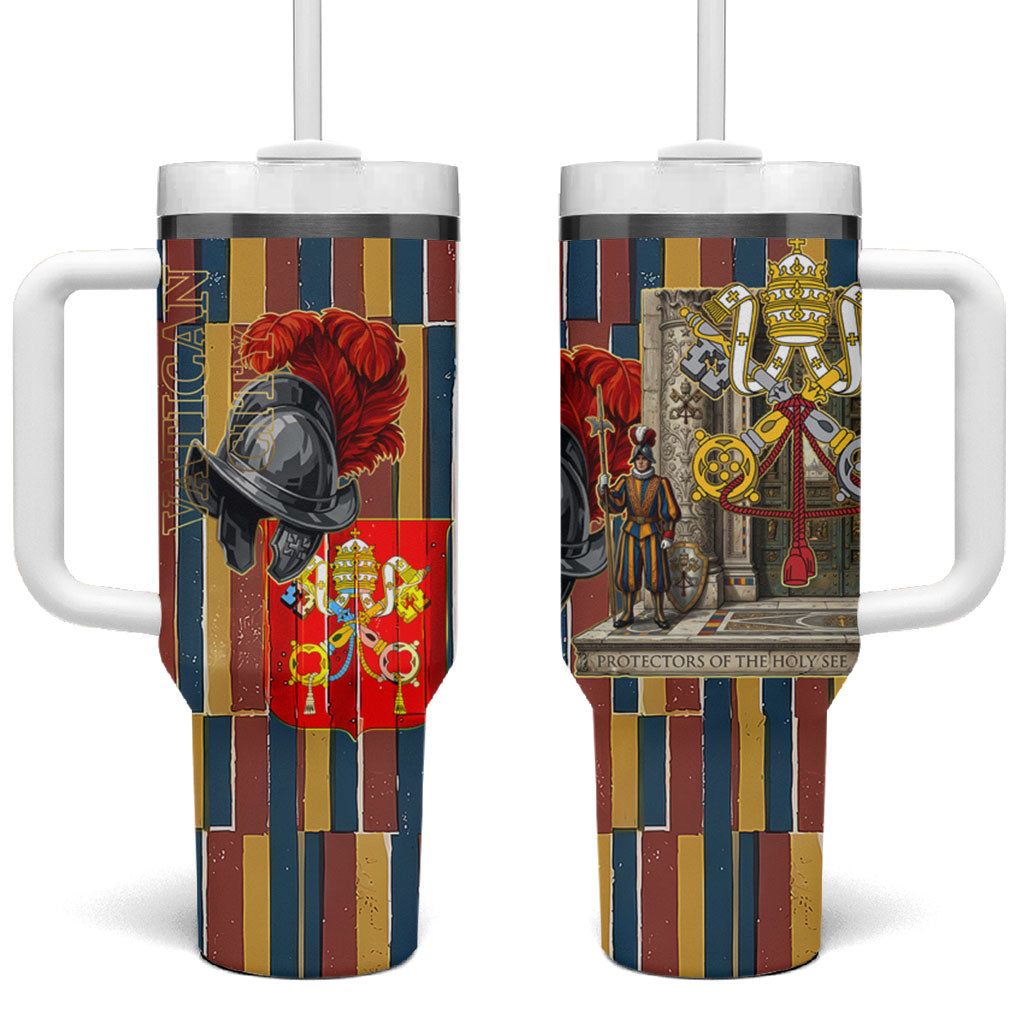 Vatican City Swiss Guard Protectors Of The Holy See Tumbler With Handle Renaissance Uniform Stripes Catholic Military History