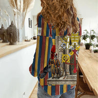 Vatican City Swiss Guard Protectors Of The Holy See Women Casual Shirt Renaissance Uniform Stripes Catholic Military History
