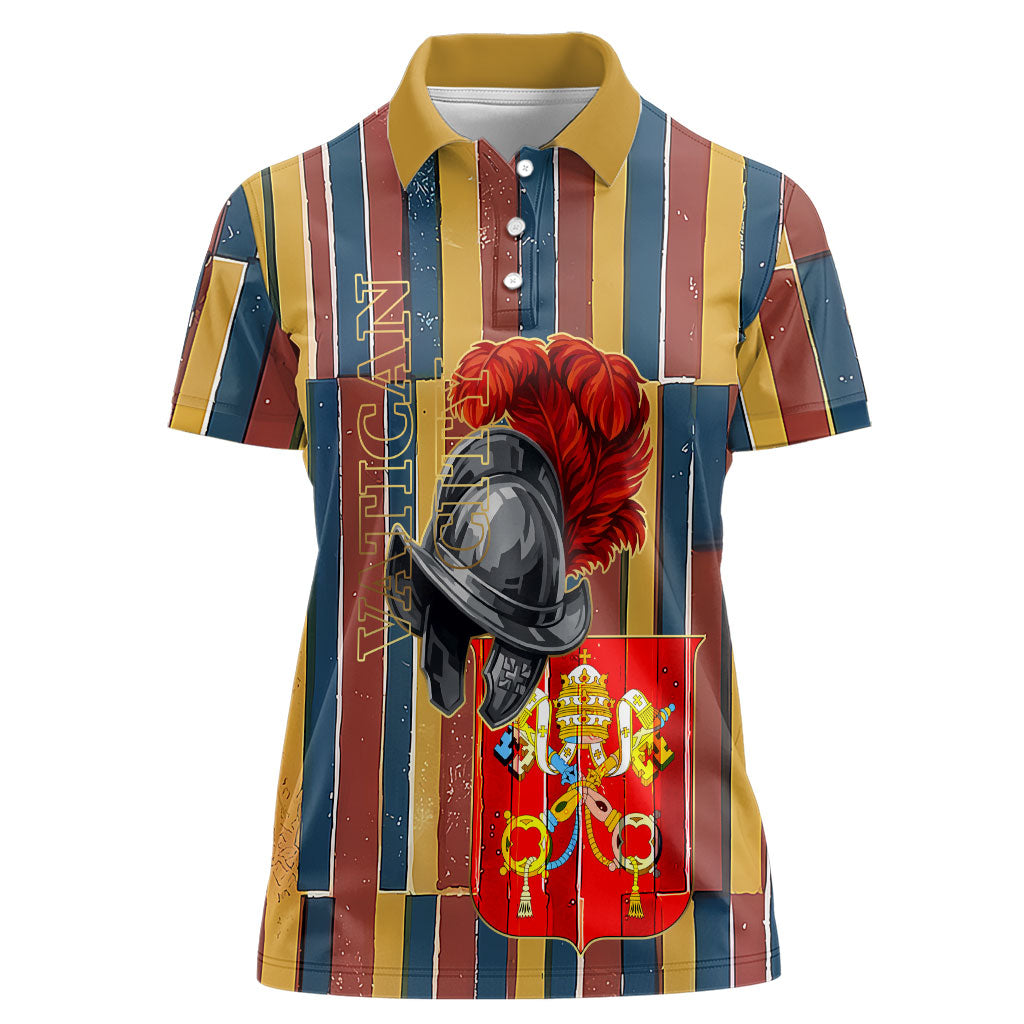 Vatican City Swiss Guard Protectors Of The Holy See Women Polo Shirt Renaissance Uniform Stripes Catholic Military History