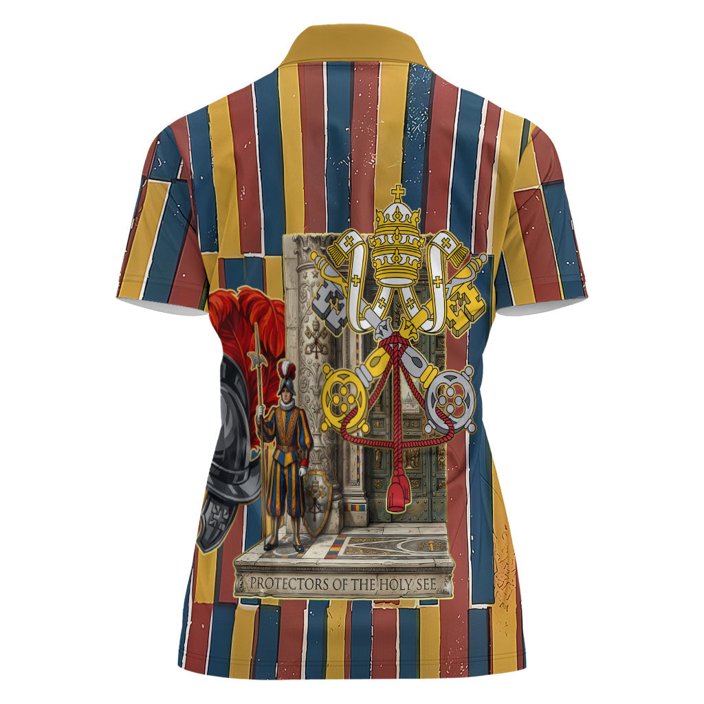 Vatican City Swiss Guard Protectors Of The Holy See Women Polo Shirt Renaissance Uniform Stripes Catholic Military History