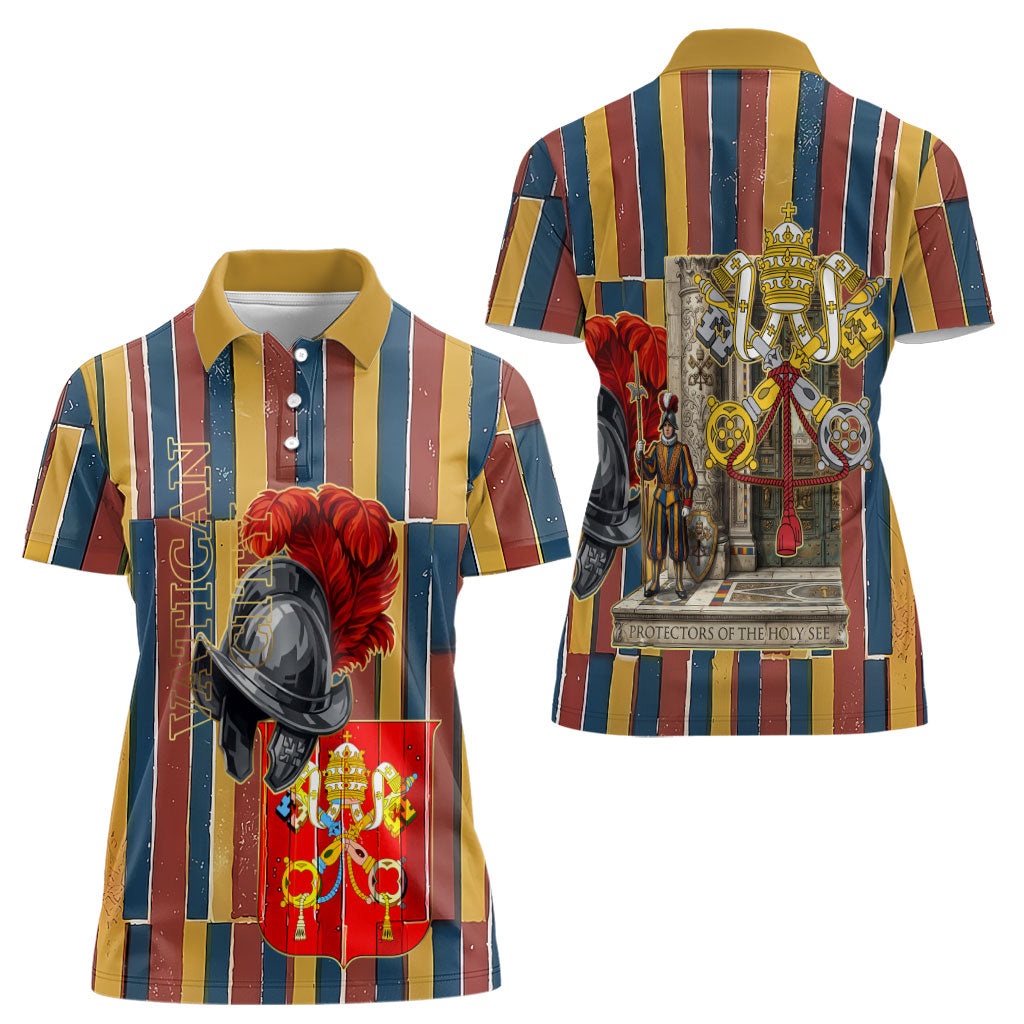 Vatican City Swiss Guard Protectors Of The Holy See Women Polo Shirt Renaissance Uniform Stripes Catholic Military History