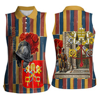 Vatican City Swiss Guard Protectors Of The Holy See Women Sleeveless Polo Shirt Renaissance Uniform Stripes Catholic Military History