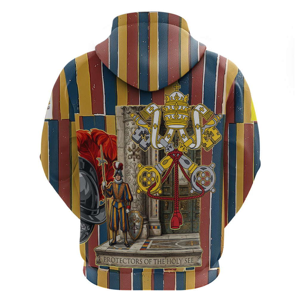 Vatican City Swiss Guard Protectors Of The Holy See Zip Hoodie Renaissance Uniform Stripes Catholic Military History
