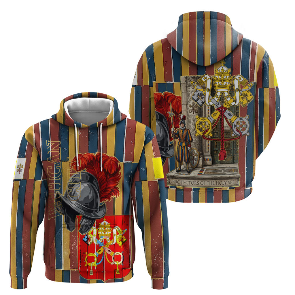Vatican City Swiss Guard Protectors Of The Holy See Zip Hoodie Renaissance Uniform Stripes Catholic Military History