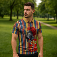 Vatican City Swiss Guard Protectors Of The Holy See Zipper Polo Shirt Renaissance Uniform Stripes Catholic Military History