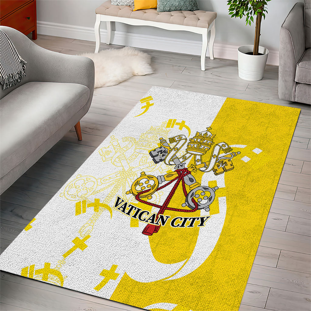 Coat Of Arms Flag of Vatican City Area Rug Catholic Cross Heritage Symbol