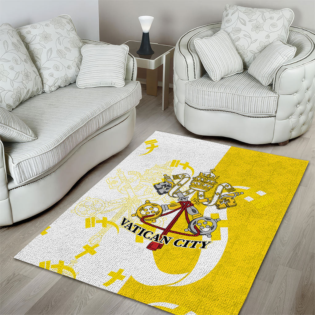 Coat Of Arms Flag of Vatican City Area Rug Catholic Cross Heritage Symbol