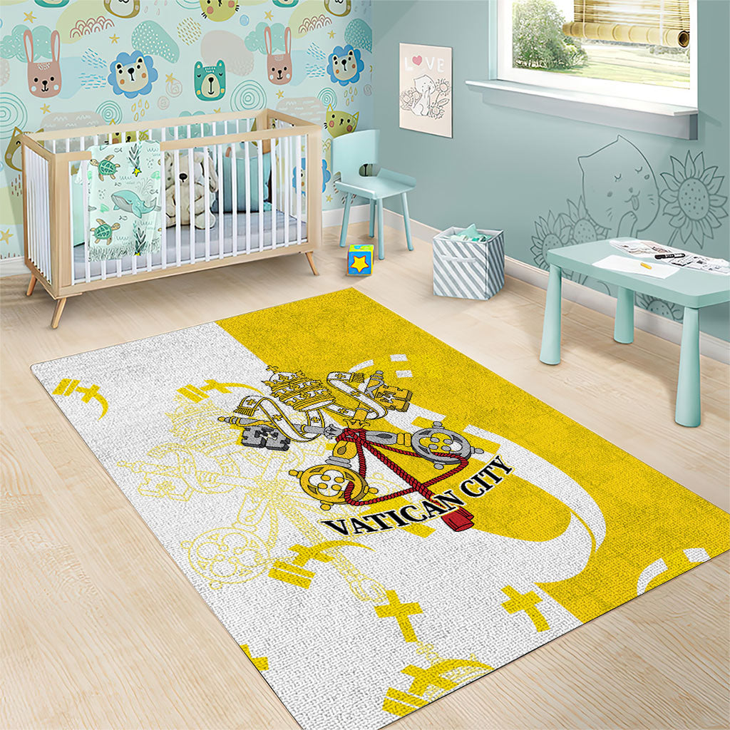 Coat Of Arms Flag of Vatican City Area Rug Catholic Cross Heritage Symbol