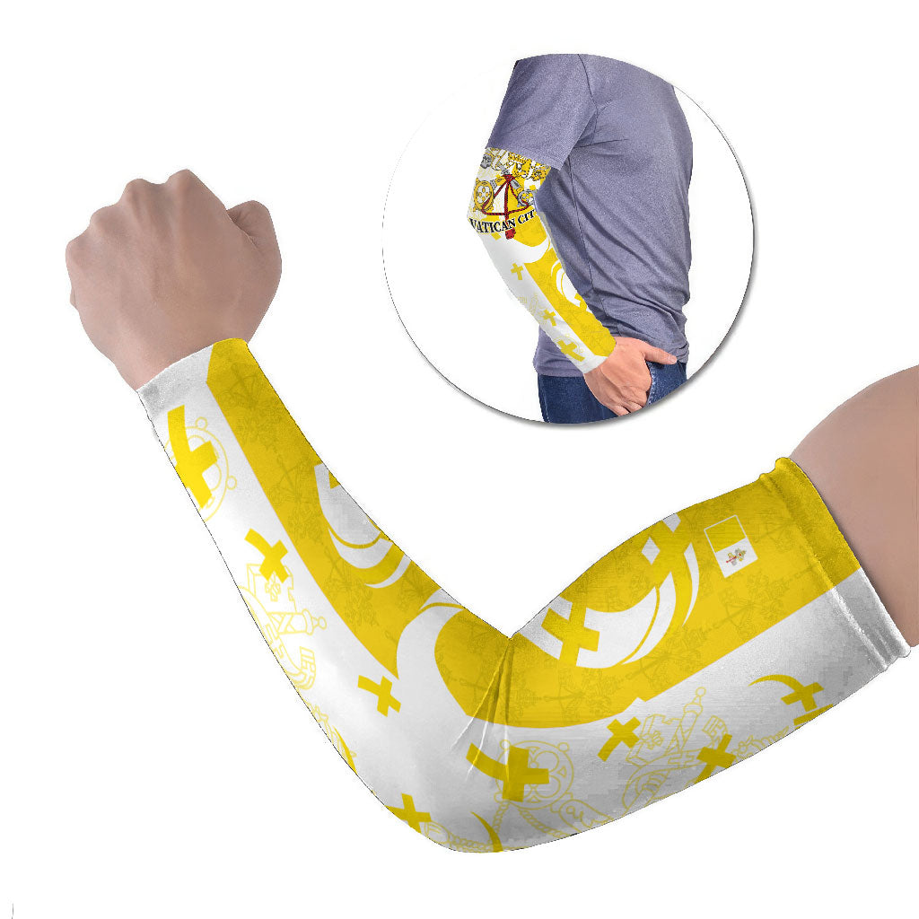 Coat Of Arms Flag of Vatican City Arm Sleeves Catholic Cross Heritage Symbol