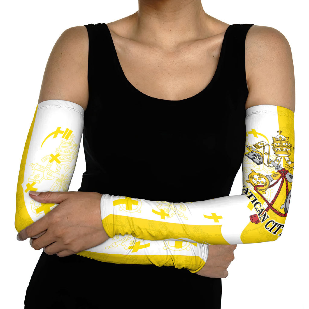 Coat Of Arms Flag of Vatican City Arm Sleeves Catholic Cross Heritage Symbol