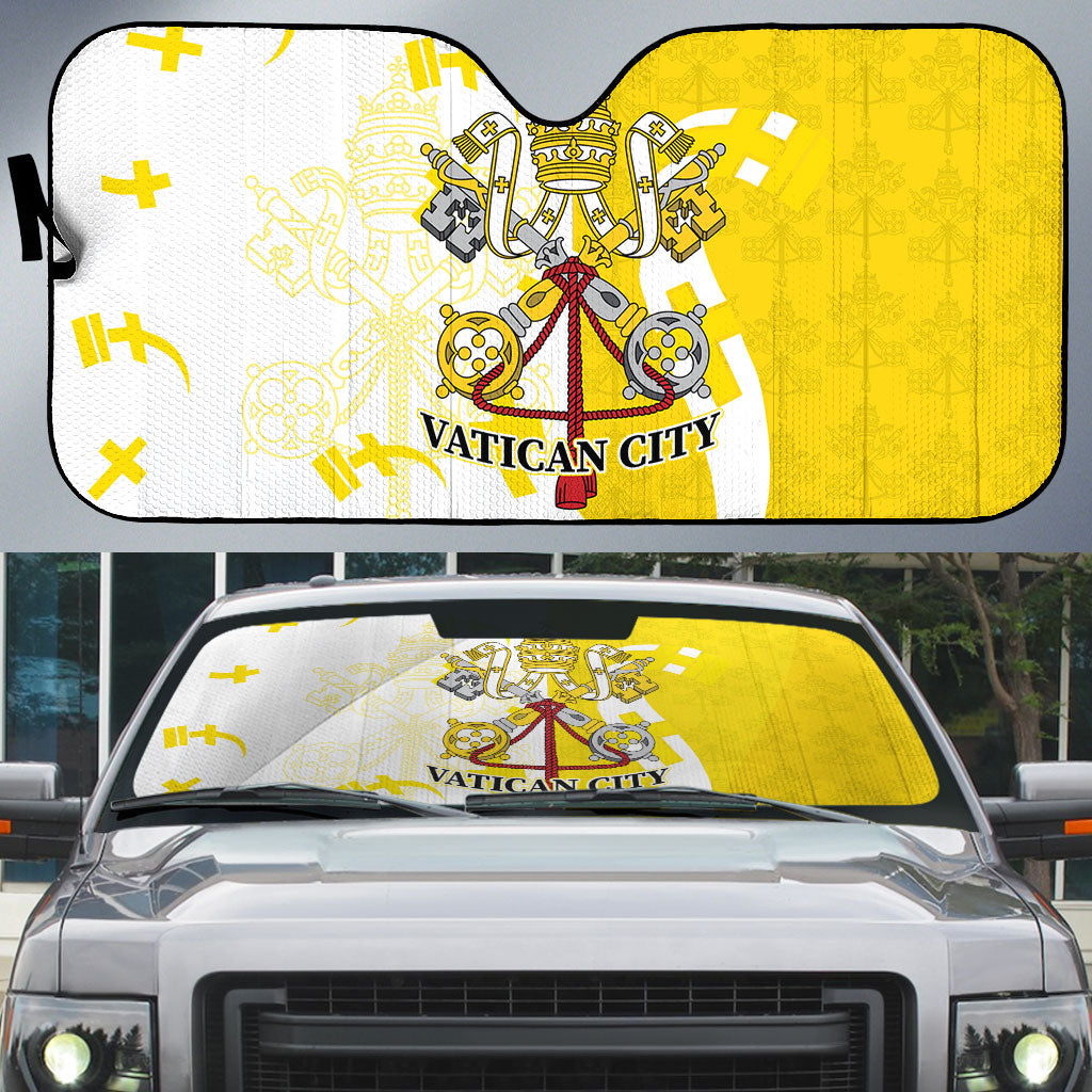 Coat Of Arms Flag of Vatican City Auto Sun Shade Catholic Cross Heritage Symbol