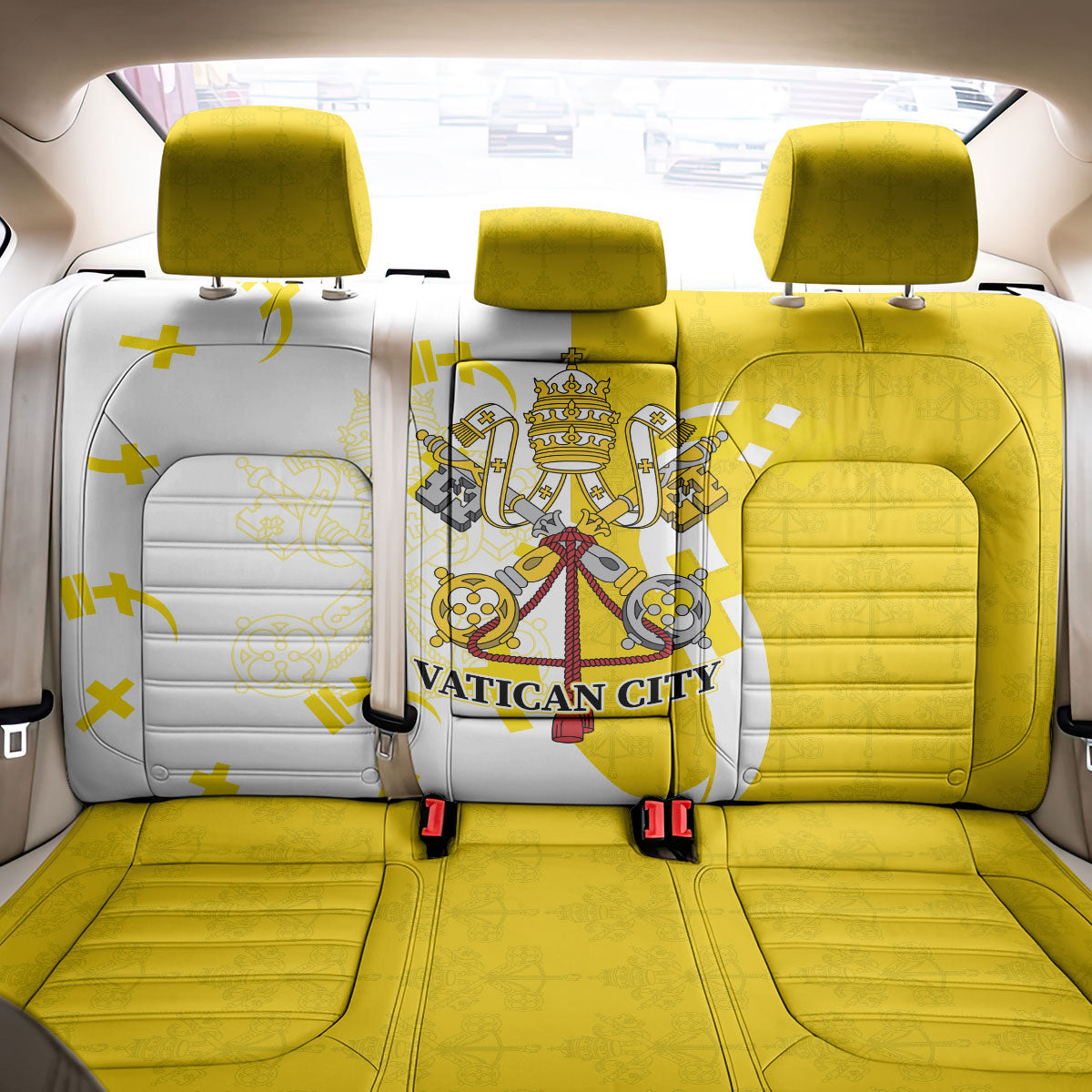 Coat Of Arms Flag of Vatican City Back Car Seat Cover Catholic Cross Heritage Symbol