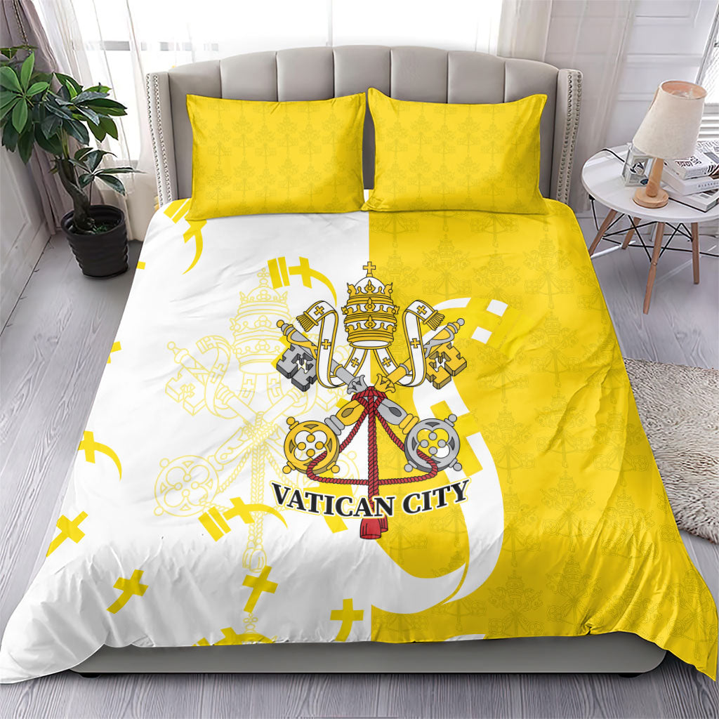 Coat Of Arms Flag of Vatican City Bedding Set Catholic Cross Heritage Symbol