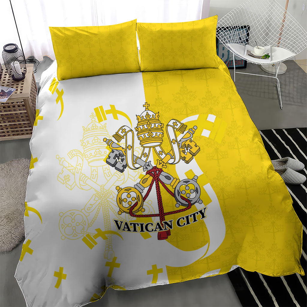 Coat Of Arms Flag of Vatican City Bedding Set Catholic Cross Heritage Symbol