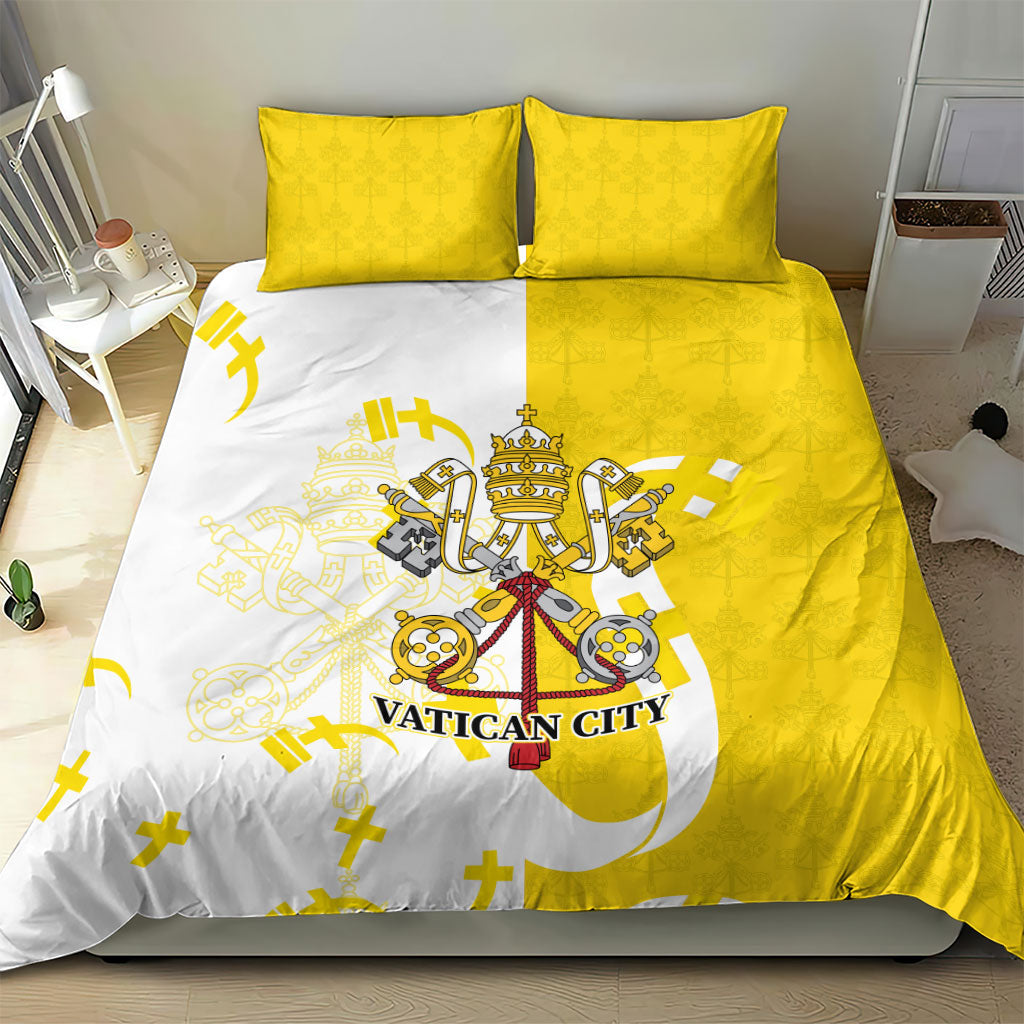 Coat Of Arms Flag of Vatican City Bedding Set Catholic Cross Heritage Symbol