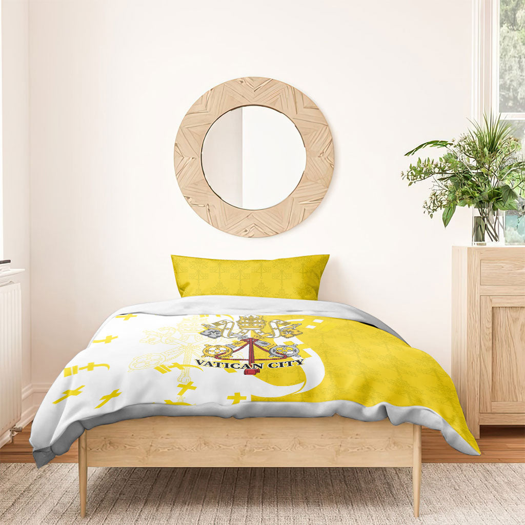 Coat Of Arms Flag of Vatican City Bedding Set Catholic Cross Heritage Symbol