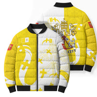 Coat Of Arms Flag of Vatican City Bomber Puffer Jacket Catholic Cross Heritage Symbol