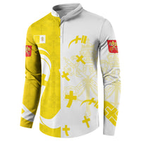 Coat Of Arms Flag of Vatican City Button Sweatshirt Catholic Cross Heritage Symbol