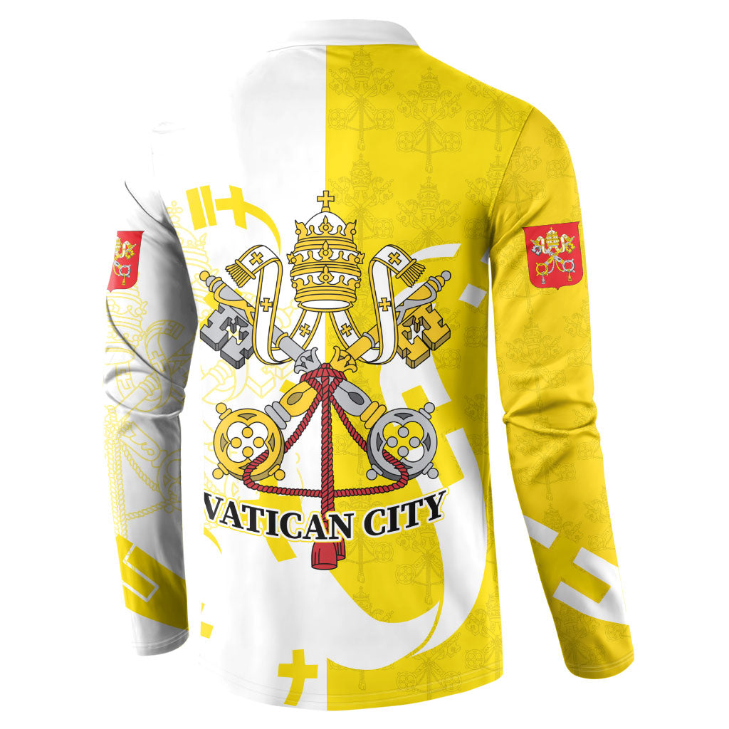 Coat Of Arms Flag of Vatican City Button Sweatshirt Catholic Cross Heritage Symbol
