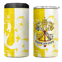 Coat Of Arms Flag of Vatican City 4 in 1 Can Cooler Tumbler Catholic Cross Heritage Symbol