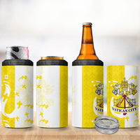 Coat Of Arms Flag of Vatican City 4 in 1 Can Cooler Tumbler Catholic Cross Heritage Symbol