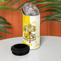 Coat Of Arms Flag of Vatican City 4 in 1 Can Cooler Tumbler Catholic Cross Heritage Symbol