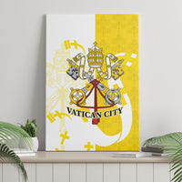 Coat Of Arms Flag of Vatican City Canvas Wall Art Catholic Cross Heritage Symbol