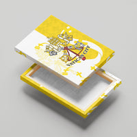 Coat Of Arms Flag of Vatican City Canvas Wall Art Catholic Cross Heritage Symbol
