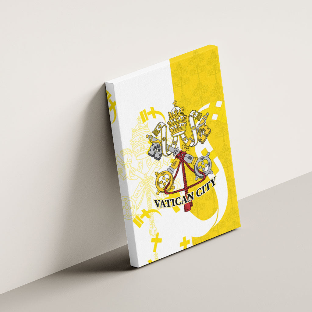 Coat Of Arms Flag of Vatican City Canvas Wall Art Catholic Cross Heritage Symbol