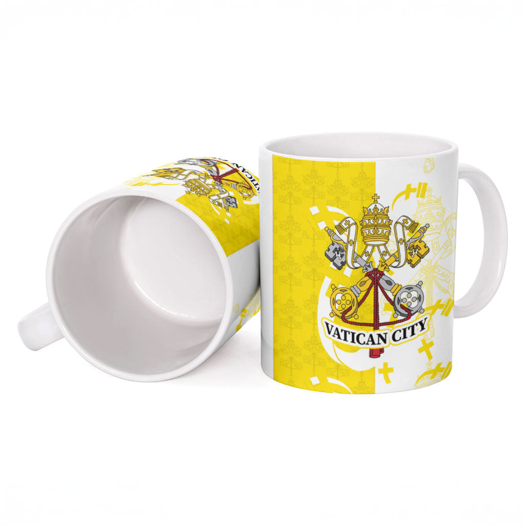 Coat Of Arms Flag of Vatican City Ceramic Mug Catholic Cross Heritage Symbol