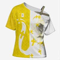 Coat Of Arms Flag of Vatican City Cross Shoulder Shirt Catholic Cross Heritage Symbol