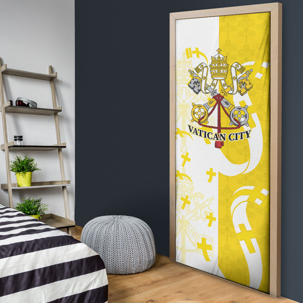 Coat Of Arms Flag of Vatican City Door Cover Catholic Cross Heritage Symbol