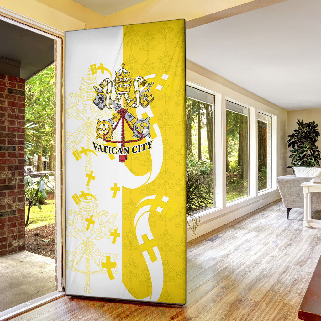 Coat Of Arms Flag of Vatican City Door Cover Catholic Cross Heritage Symbol