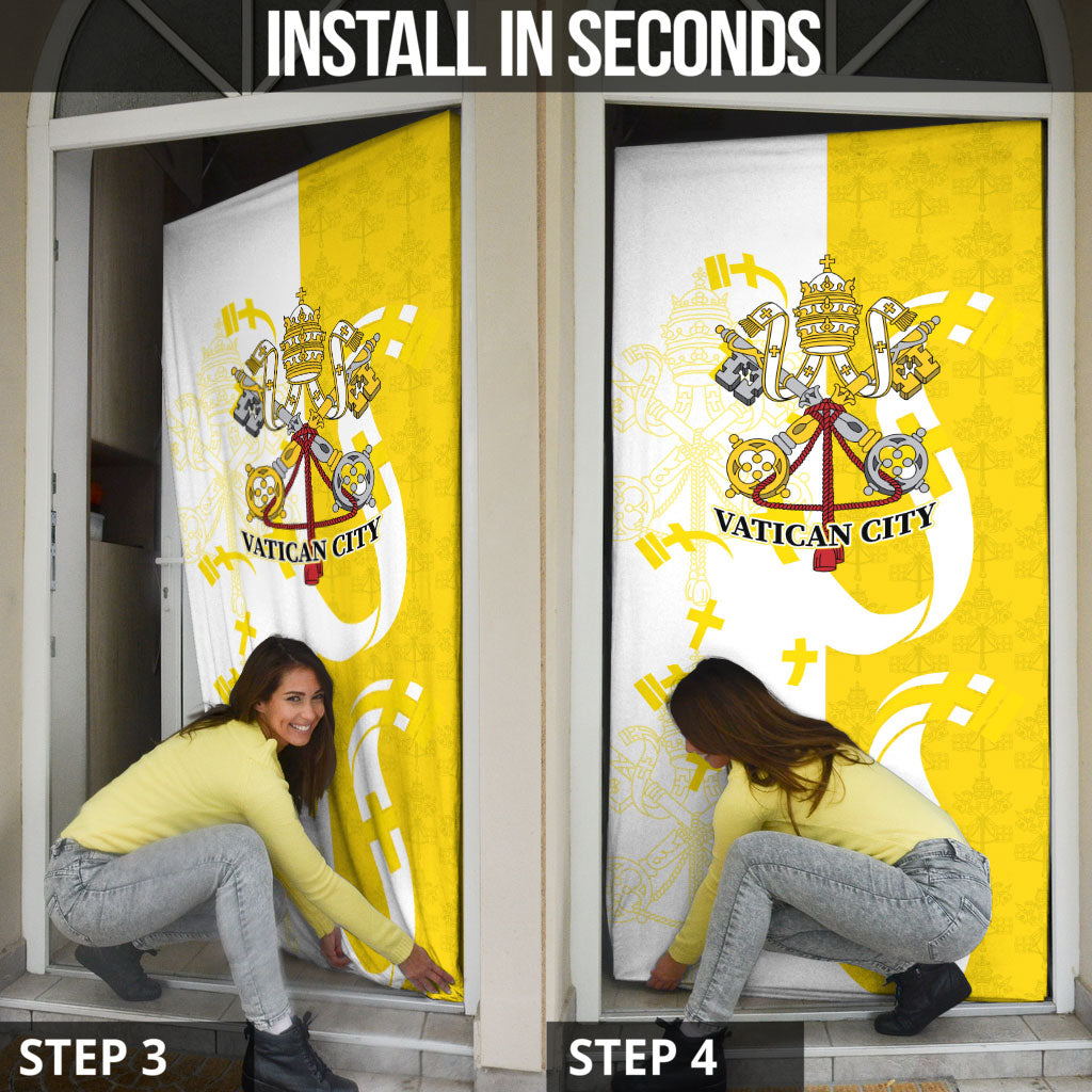 Coat Of Arms Flag of Vatican City Door Cover Catholic Cross Heritage Symbol