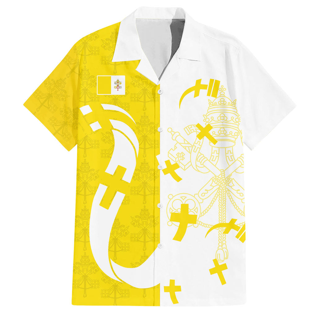 Coat Of Arms Flag of Vatican City Hawaiian Shirt Catholic Cross Heritage Symbol