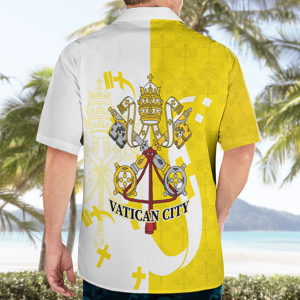 Coat Of Arms Flag of Vatican City Hawaiian Shirt Catholic Cross Heritage Symbol