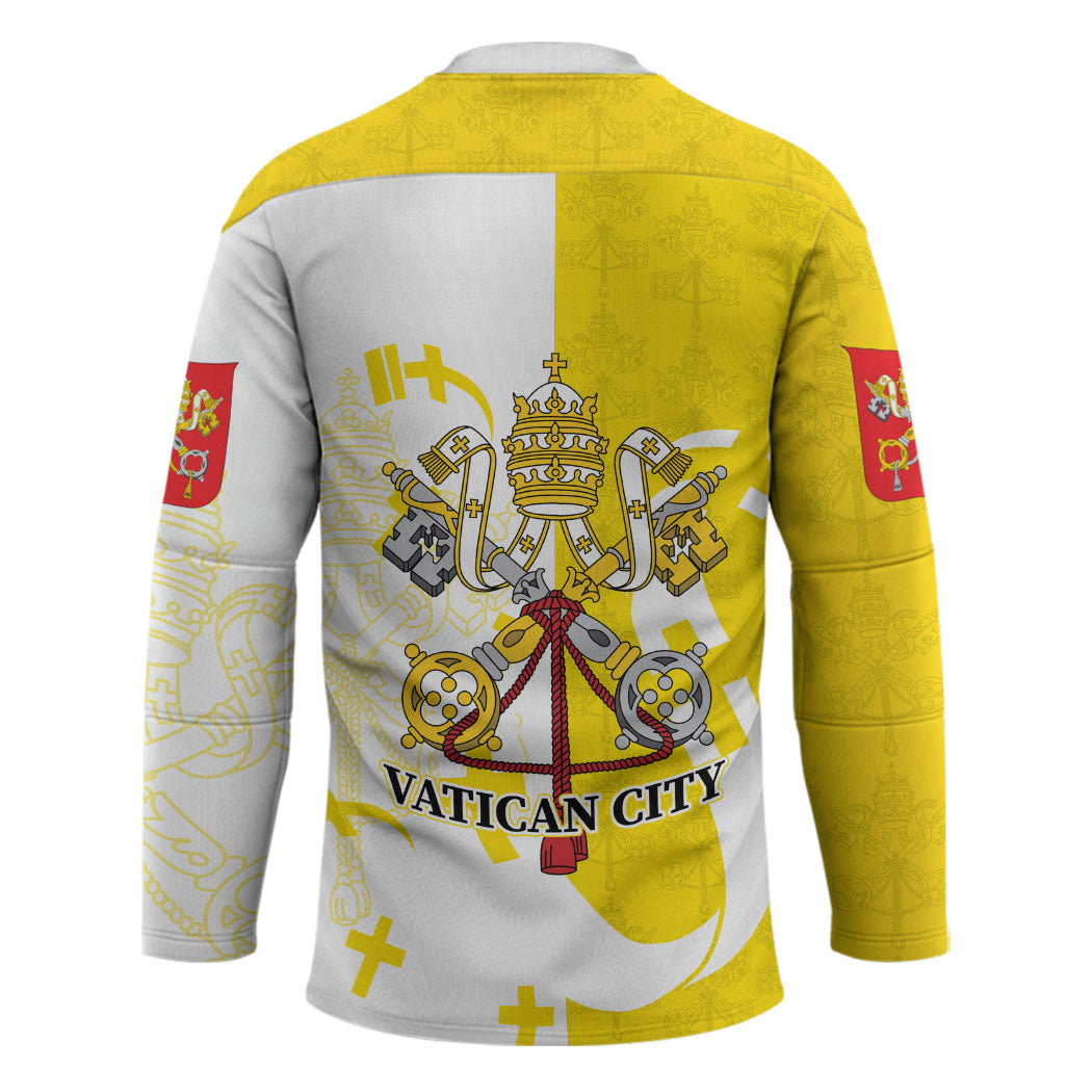 Coat Of Arms Flag of Vatican City Hockey Jersey Catholic Cross Heritage Symbol