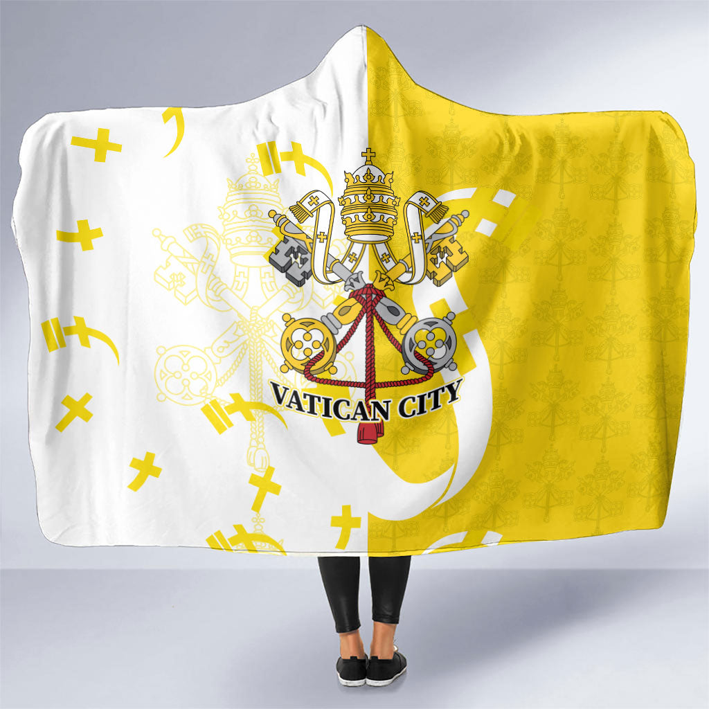 Coat Of Arms Flag of Vatican City Hooded Blanket Catholic Cross Heritage Symbol