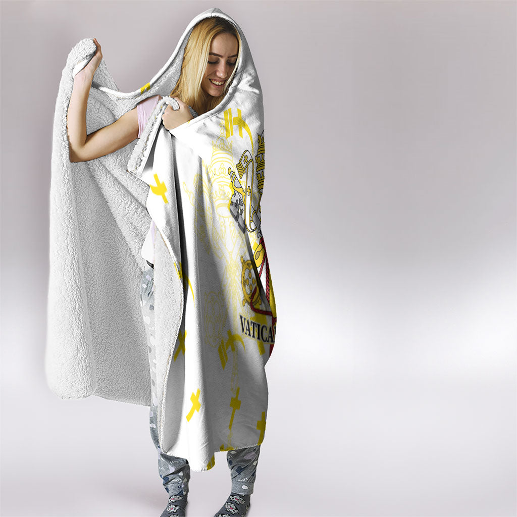 Coat Of Arms Flag of Vatican City Hooded Blanket Catholic Cross Heritage Symbol