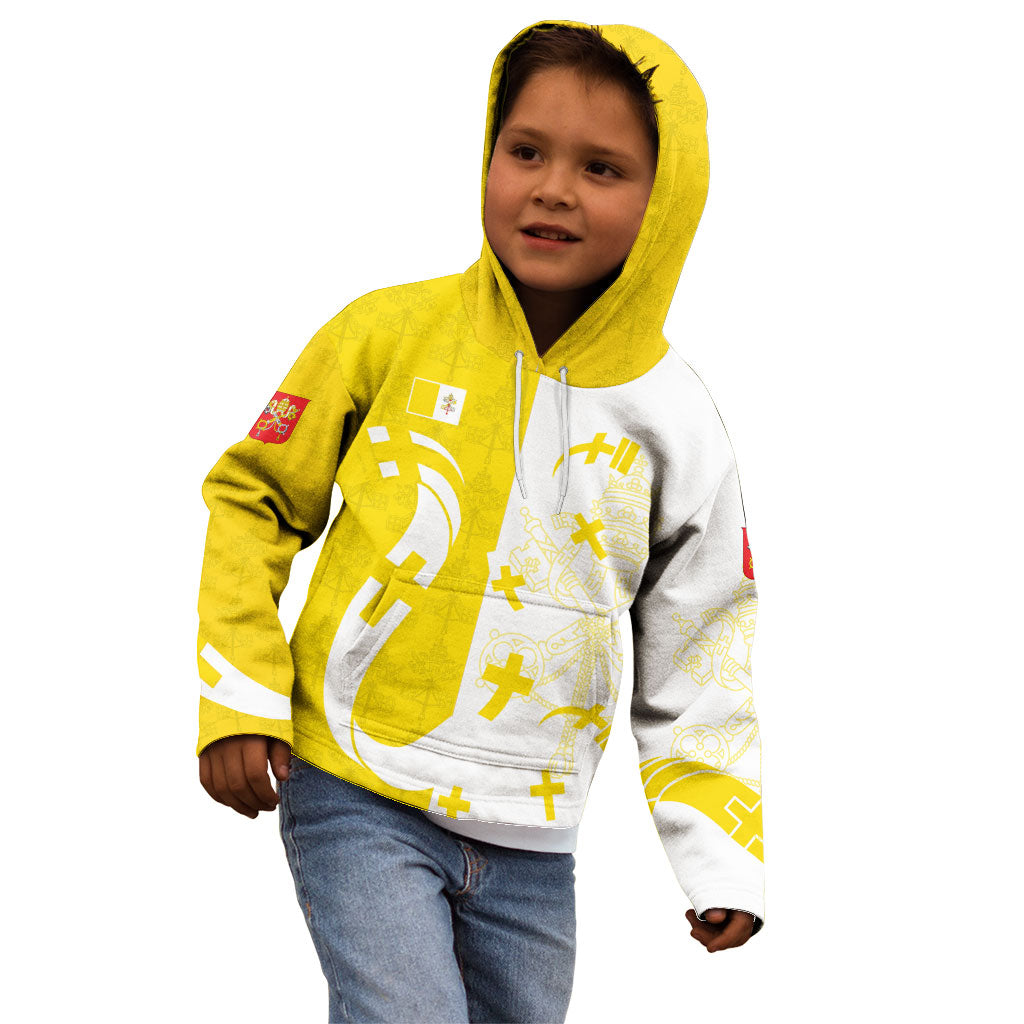 Coat Of Arms Flag of Vatican City Kid Hoodie Catholic Cross Heritage Symbol