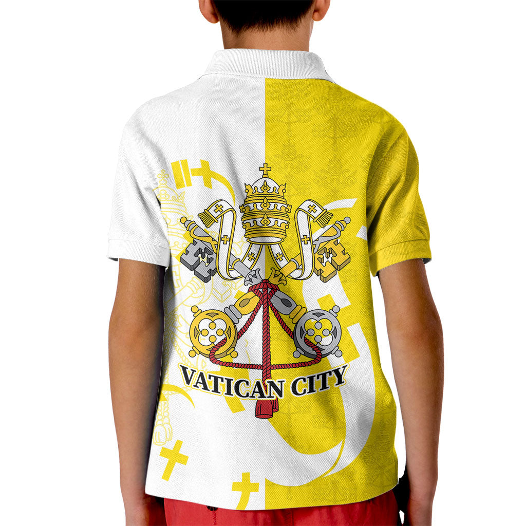 Coat Of Arms Flag of Vatican City Kid Polo Shirt Catholic Cross Heritage Symbol