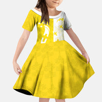Coat Of Arms Flag of Vatican City Kid Short Sleeve Dress Catholic Cross Heritage Symbol