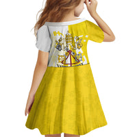 Coat Of Arms Flag of Vatican City Kid Short Sleeve Dress Catholic Cross Heritage Symbol