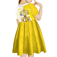 Coat Of Arms Flag of Vatican City Kid Short Sleeve Dress Catholic Cross Heritage Symbol