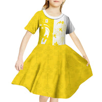 Coat Of Arms Flag of Vatican City Kid Short Sleeve Dress Catholic Cross Heritage Symbol
