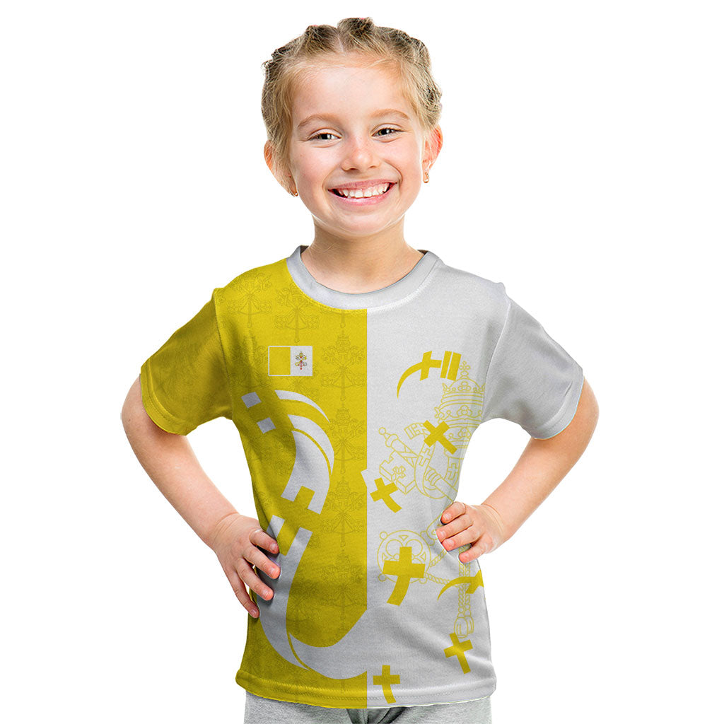 Coat Of Arms Flag of Vatican City Kid T Shirt Catholic Cross Heritage Symbol