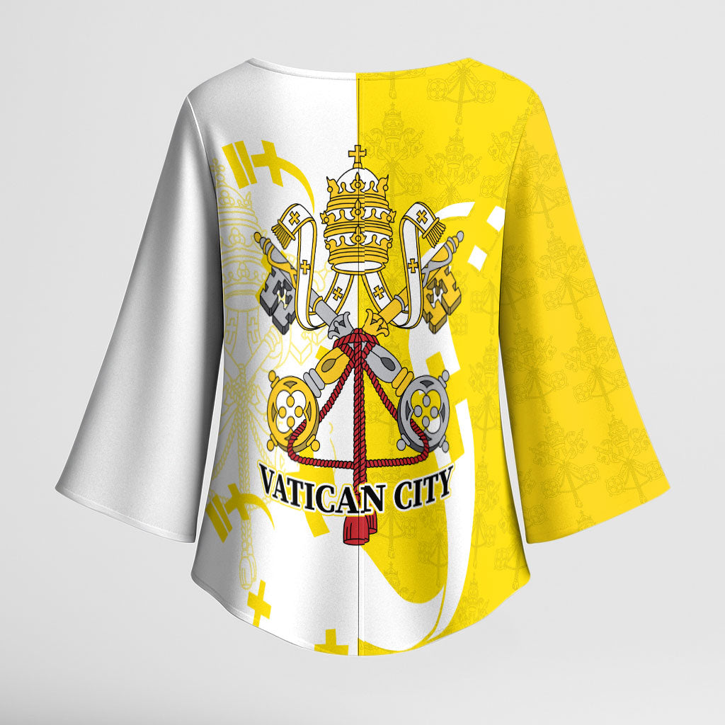 Coat Of Arms Flag of Vatican City Kimono Sleeve Blouse Catholic Cross Heritage Symbol