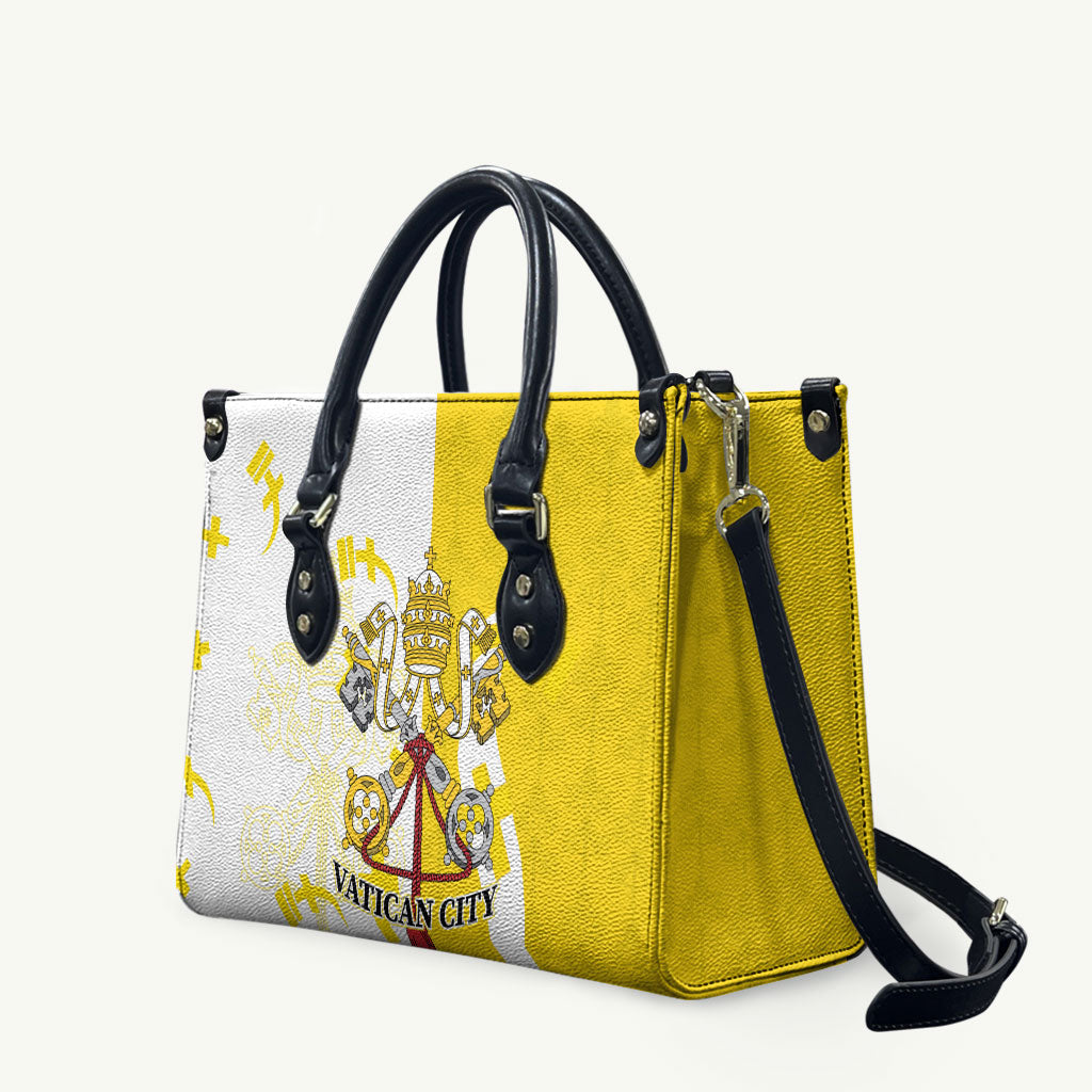 Coat Of Arms Flag of Vatican City Leather Bag Catholic Cross Heritage Symbol